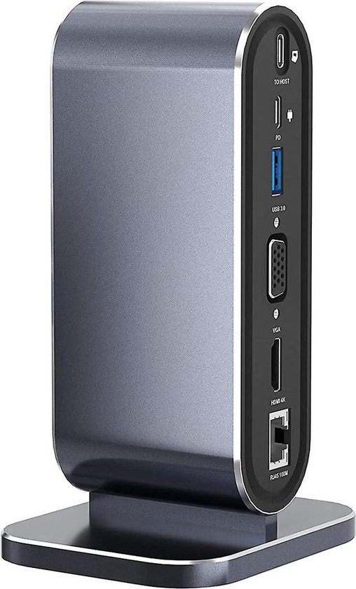12 in 1 USB C Hub - Docking Station Laptop - Docking Station Usb C - HDMI 4K - 1x VGA - RJ45 Gigabit - USB 3.0 - Type C - AUX - 100W PD - Docking Station Geschikt voor Laptop, Macbook, Windows