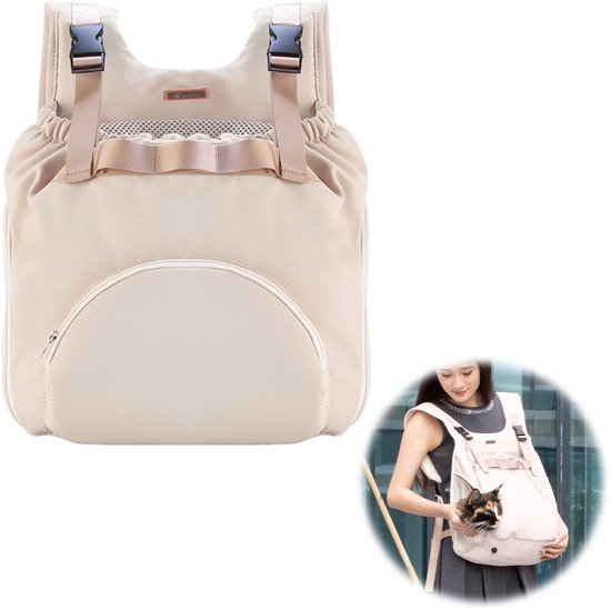 Sac à dos de Transports Chats MAGICSHE - Sac de transport pour Chiens pour le ventre - Sac de transport pour Chiens réglable - Sac de voyage pour chat beige