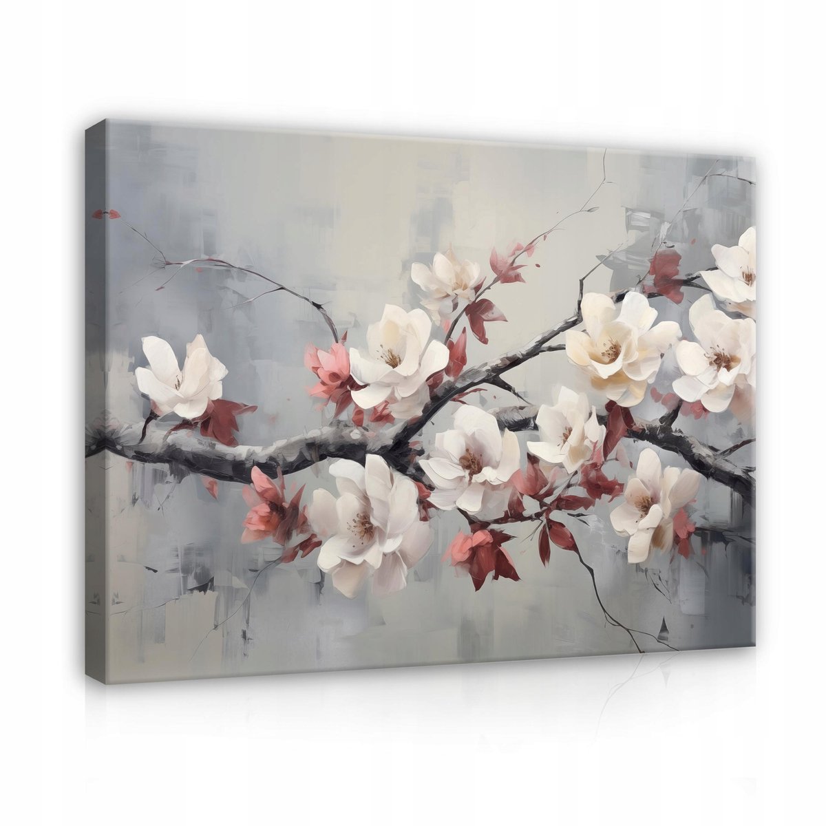 WALLARENA Canvas schilderij - 60x40 cm - moderne grijze kersenbloesem voor slaapkamer multikleurig