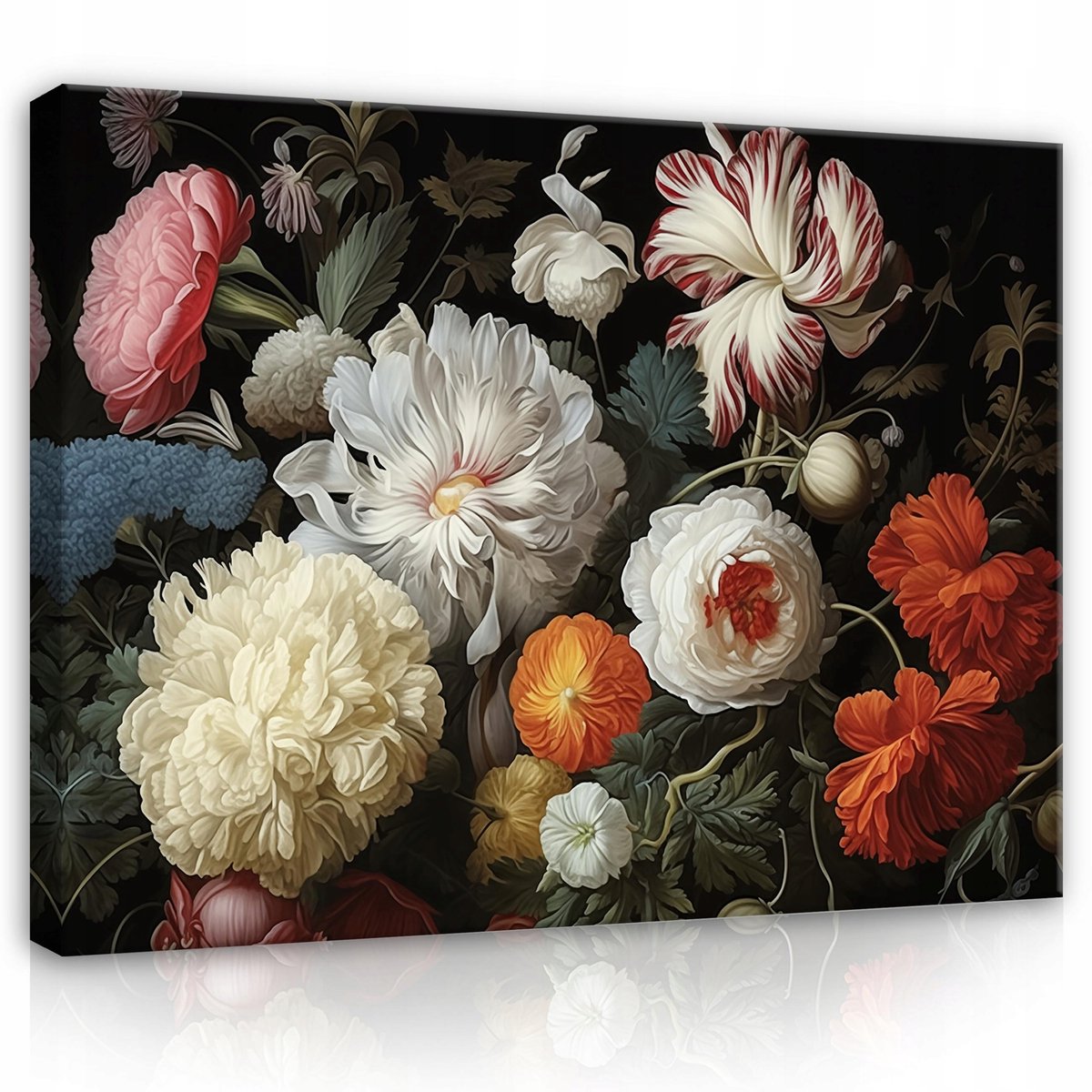 WALLARENA Canvas schilderij - 40x30 cm - moderne bloemen schilderij met pioenen voor slaapkamer en woonkamer multikleurig