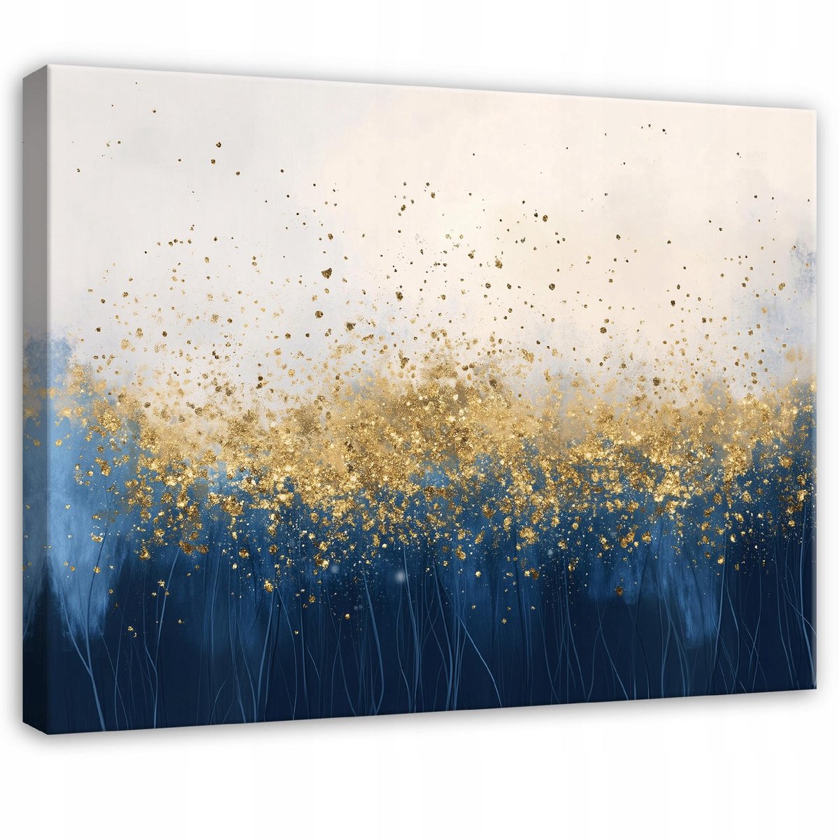 WALLARENA Canvas schilderij - 100x70 cm - abstract glamour goud voor slaapkamer salon keuken op doek multikleurig