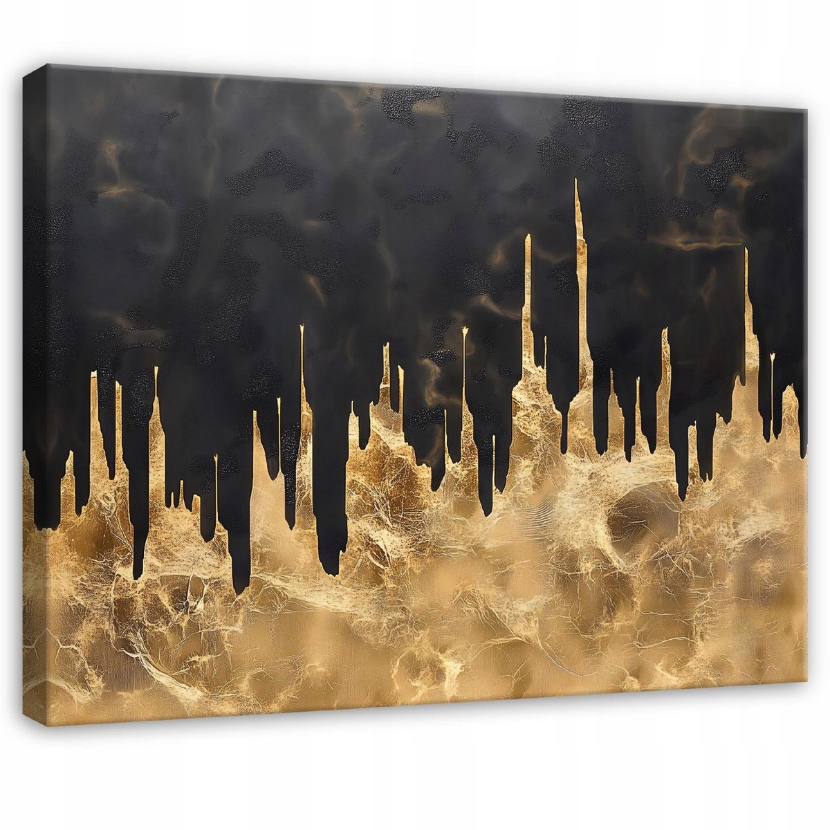 WALLARENA Canvas schilderij - 40x30 cm - abstract glamour gouden afbeelding voor slaapkamer, salon, keuken multikleurig
