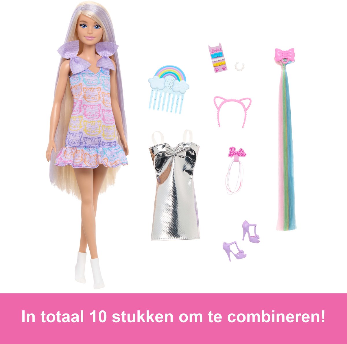 Barbie Fun & Fancy Pop - Blonde Modepop met Extra Lang Haar en 2 Looks — afbeelding 3