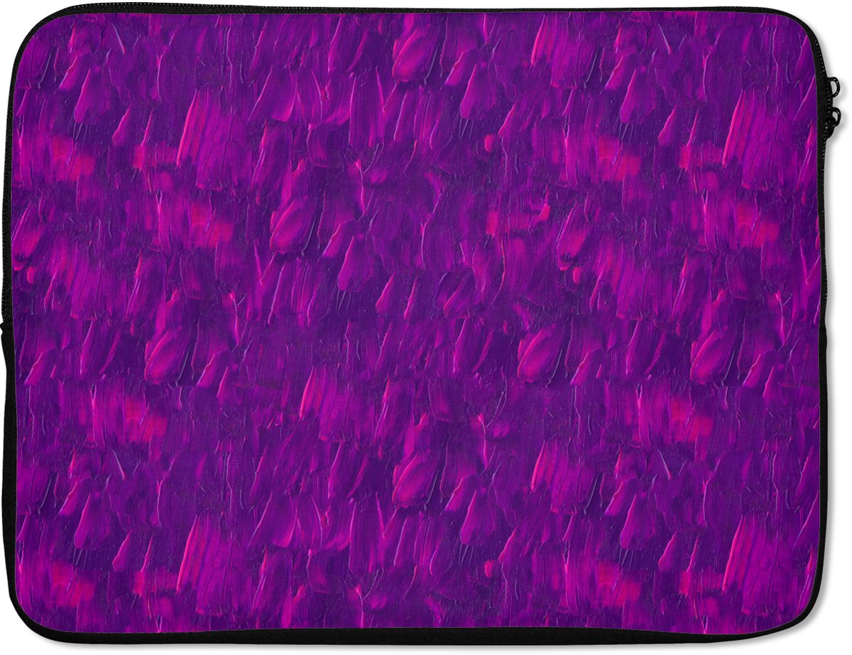 Laptophoes 17 inch - Olie - Verf - Texturen - Fel - Laptop sleeve - Binnenmaat 41x28 cm - Zwarte achterkant