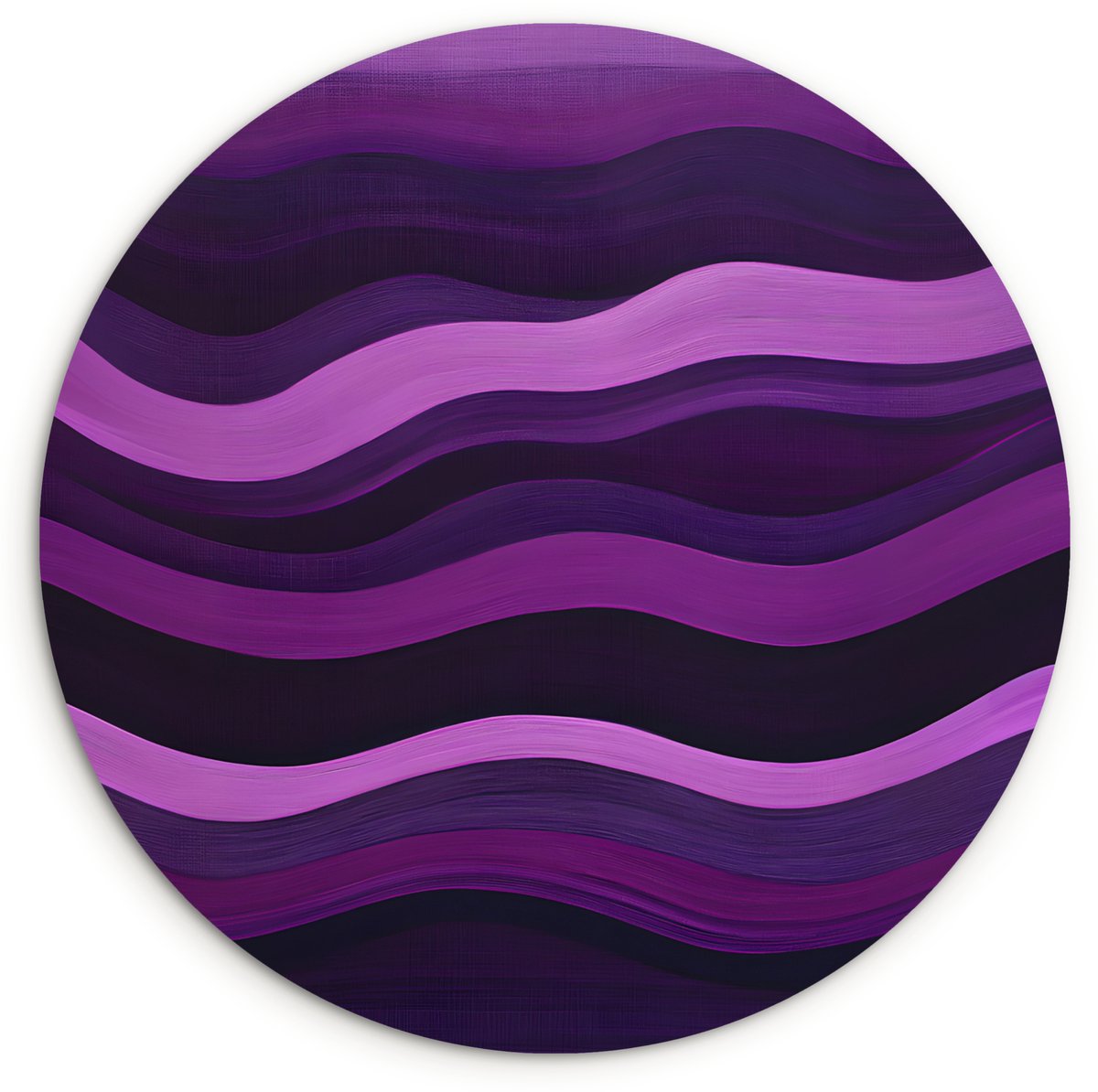 WallCircle Wandcirkel 150x150 cm - Muurcirkel Lijnen - Golven - Paars - Abstract - Muurdecoratie woonkamer - Wanddecoratie slaapkamer - Kamer decoratie accessoires - Ronde schilderijen Golven - Abstract
