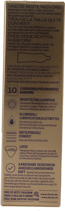Durex - Condooms Nude Huid-Op-Huid Gevoel 10st - Ultra Dun