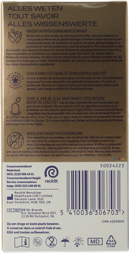Durex - Condooms Nude Huid-Op-Huid Gevoel 10st - Ultra Dun