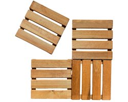 Terrastegels 30 x 30 cm - EU Grenenhout - Balkontegels - Tuintegels - Vlondertegels - Bruin