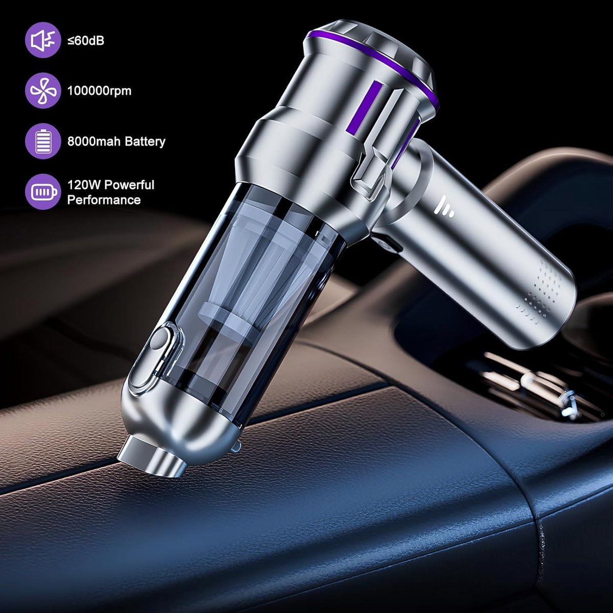 Kruimeldief Snoerloos 3-in-1 Handstofzuiger 21000PA Draadloos - afbeelding 2