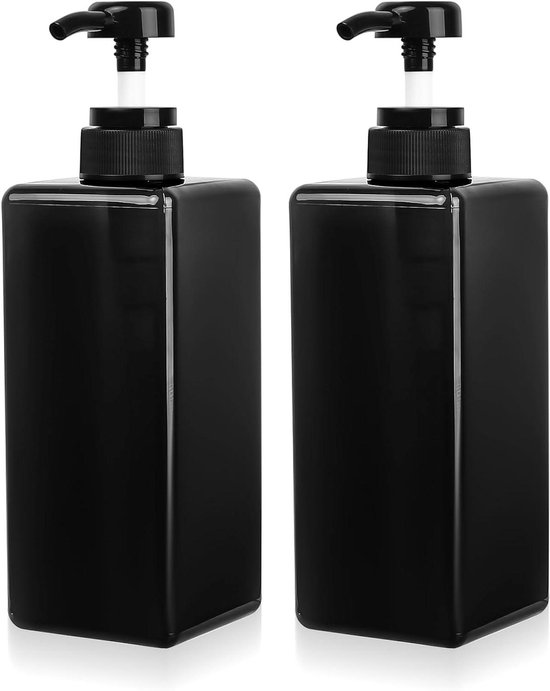 Vloeibare zeepdispenser voor badkamer met gouden pomp, afwasmiddel dispenser voor keuken, navulbare aanrecht lotion keramiek zwarte handzeepdispenser voor douche 420 ml (cilindrische zwarte fles