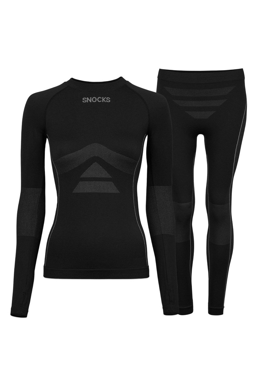 SNOCKS Thermo Ondergoed Dames - Thermoshirt & Thermobroek - Warm & Ademend - Comfortabele Pasvorm - 1 Set