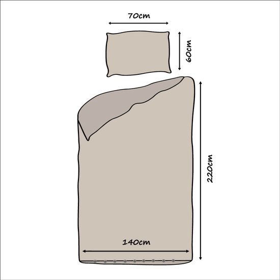 HOOMstyle Dekbedovertrek met kussenslopen - luxe micro Percale - dekbedovertrek - 140x220cm - 1 persoons - Poeder Roze van Merkloos — afbeelding 3