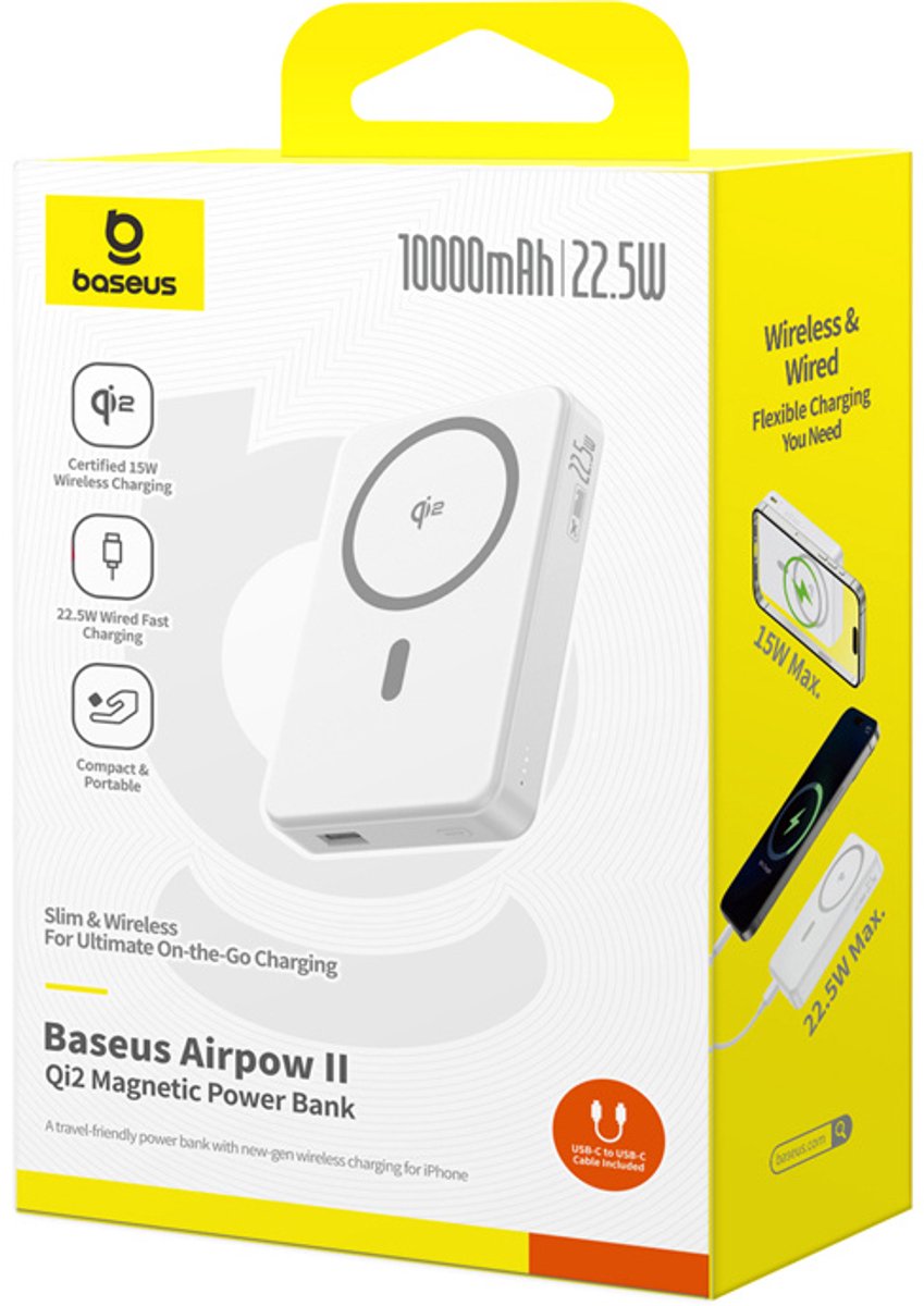 Baseus Airpow 10.000mAh Powerbank Compact Met MagSafe 22,5W - afbeelding 3