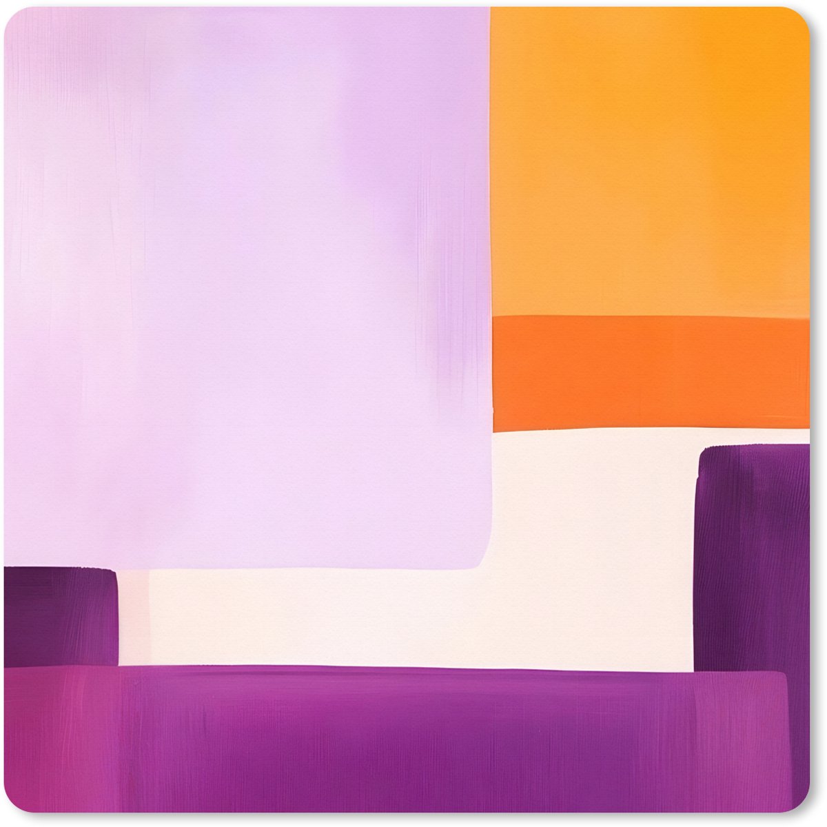 Muismat XXL 80x80 cm - Bureau onderlegger - Bureau mat Vlakken - Abstract - Rechthoekig - Oranje - Bureaumat - Gaming mousepad xl - Bureaulegger groot - Computer deskmat