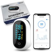 IDON.® Saturatiemeter - Zuurstofmeter Vinger - Saturatiemeter Best Getest - Saturatiemeter Met App - Saturatiemeters - Pulse Oximeter - CE/MDR Medische Gecertificeerd