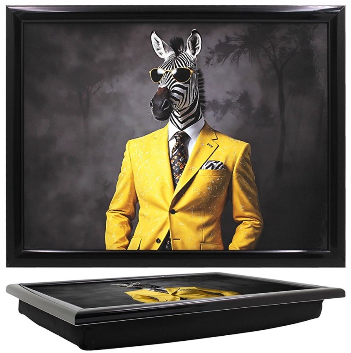 L&P- Laptray - Schoottafel - Schootkussen - Laptoptafel - Dienblad met kussen - Zebra in Stijl - 44x33x6 cm
