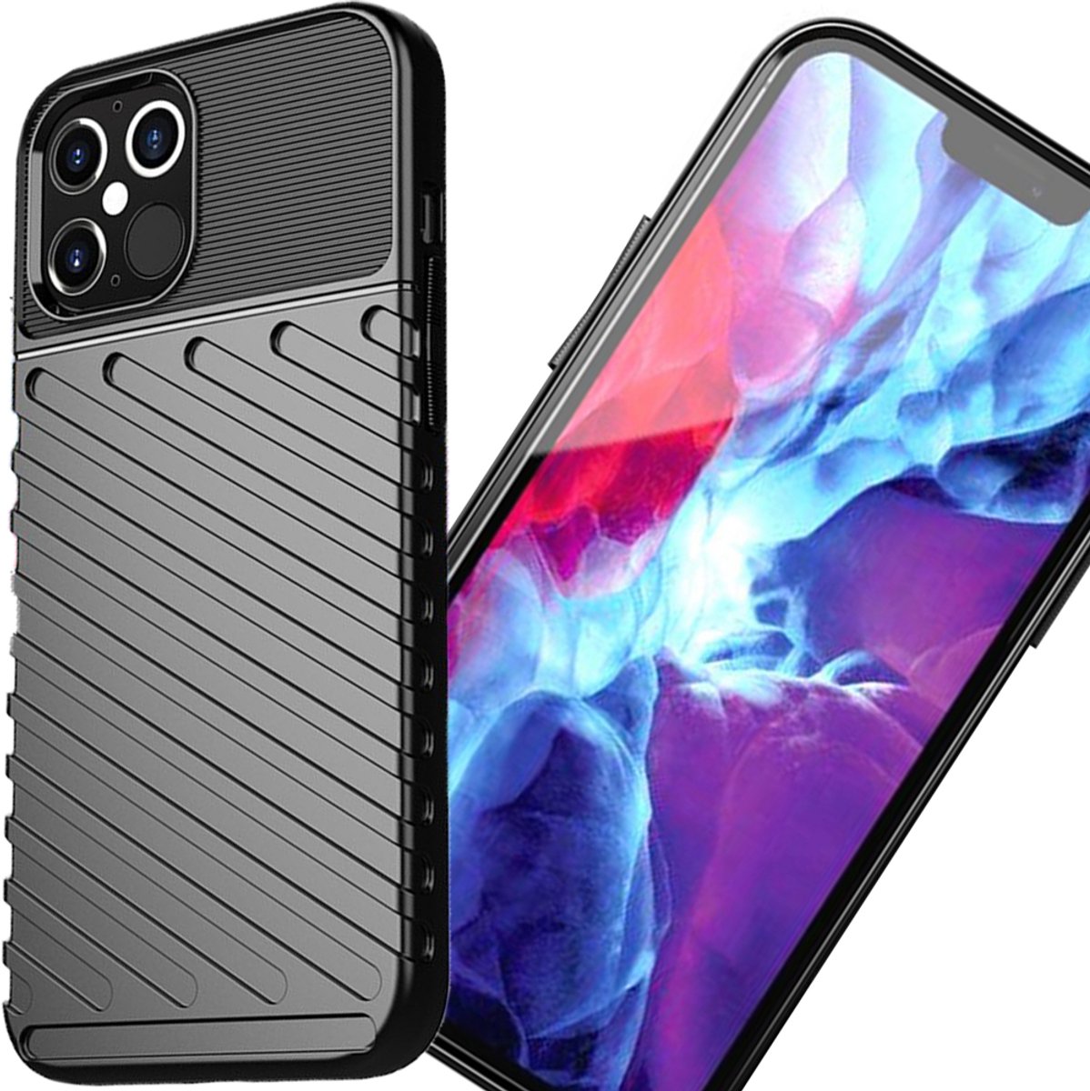Thunder Case Armor Flexibel Voor Iphone 12 Pro Max Telefoonbescherming