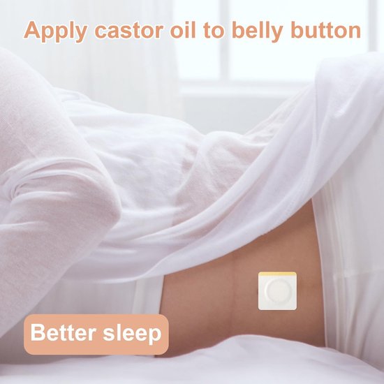50st Castorolie Navelpleister, 6cm Witte Castorolie Pack Wrap Zelfklevende Castorolie Patches Organische Castorolie Pack Wrap Absorberende Castorolie Wrap voor Navel (Olievrij) van Merkloos	 — afbeelding 4