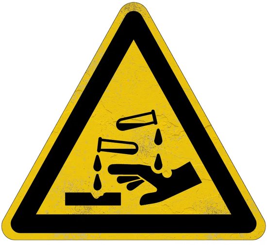 Foto: Bijtende stoffen waarschuwingsbord w023 sign again materiaal 15 cm