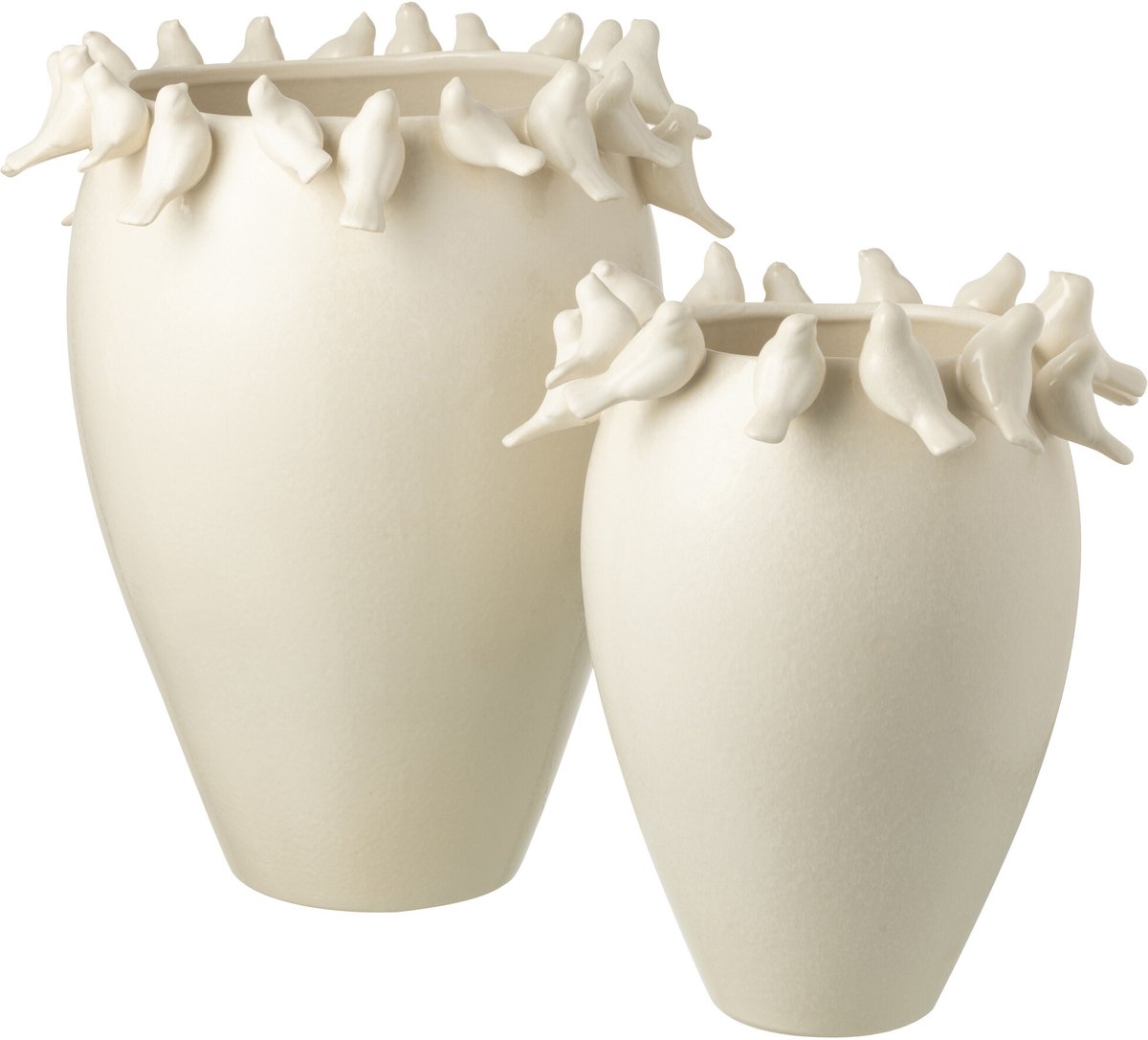 J-Line vaas Budgie - keramiek - wit - large