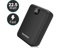 Sophitech Powerbank 30.000 mAh – 22.5W Snelladen – USB-A/USB-C – LED Display – Universele Draagbare Oplader – Geschikt voor iOS/Android – Inc Snellaad Kabel
