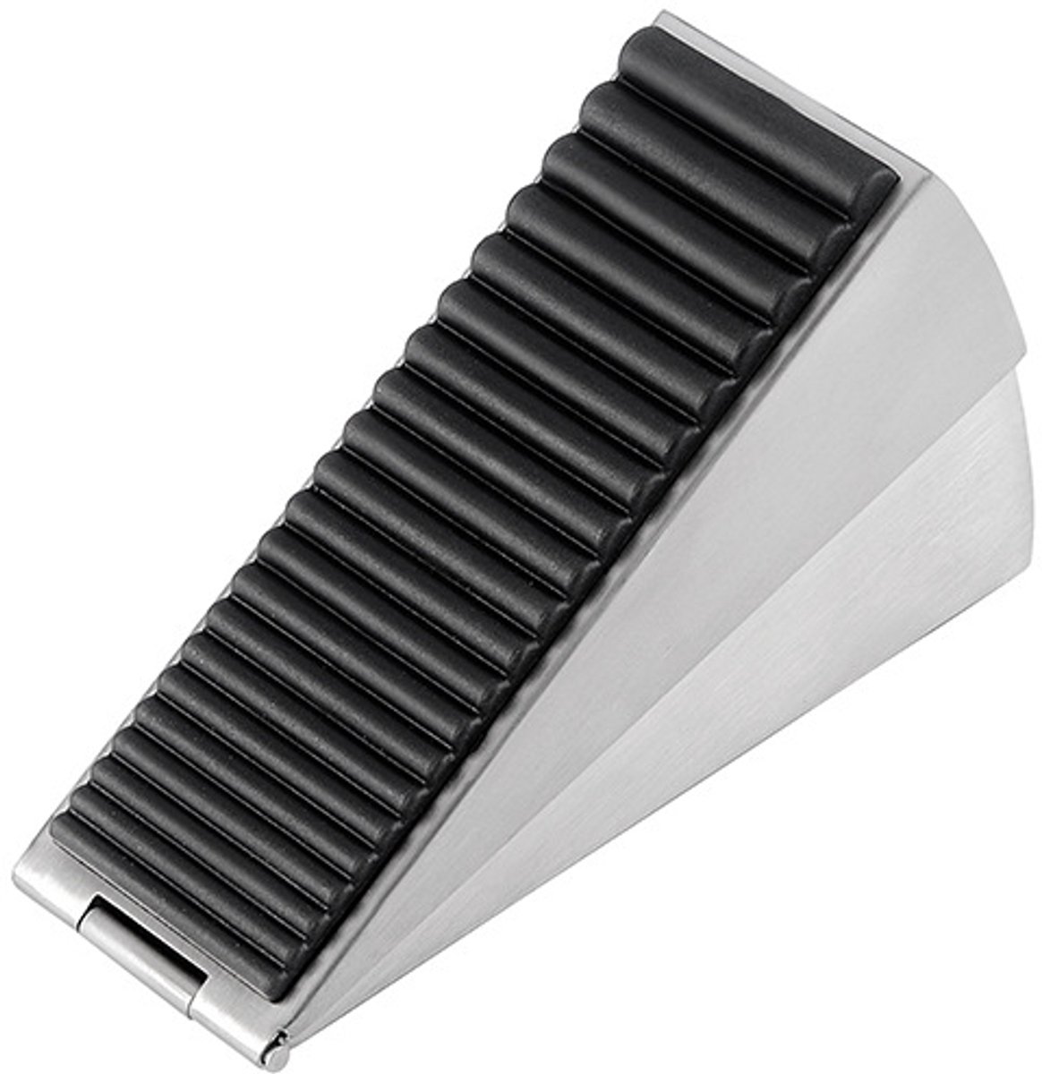 Verstelbare deurstopper met veer (zilver) – Anti-slam deurstopper - deurstopper - Wigvormig ontwerp, veilige rubberen basis, geschikt voor alle massieve deuren