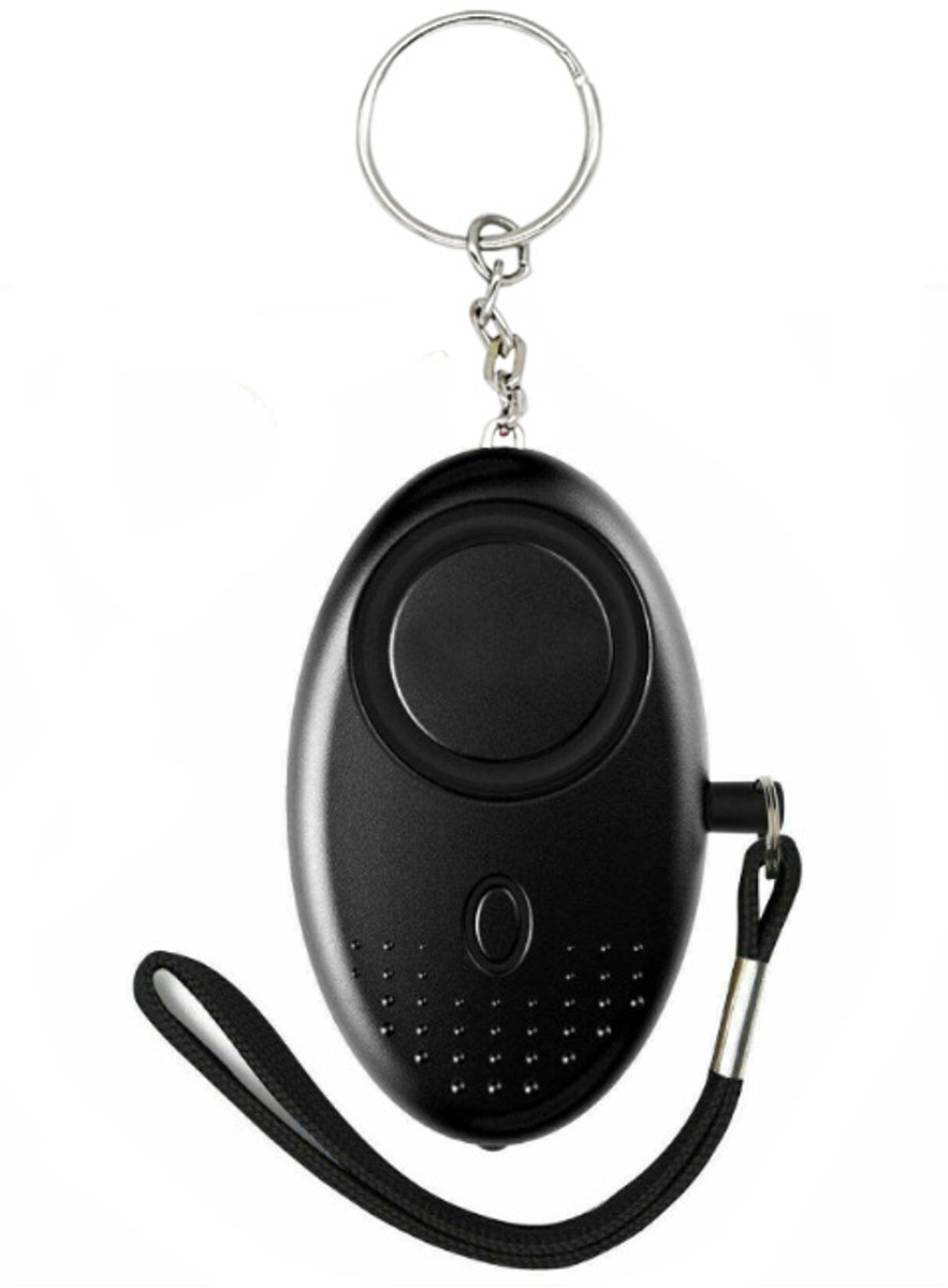 Persoonlijke beschermingssirene - 120-130dB nood-SOS-apparaat - sleutelhangerbeveiligingsalarm - zwart zelfverdedigingsalarm - met LED-knipperlicht - geschikt voor vrouwen, kinderen en ouderen
