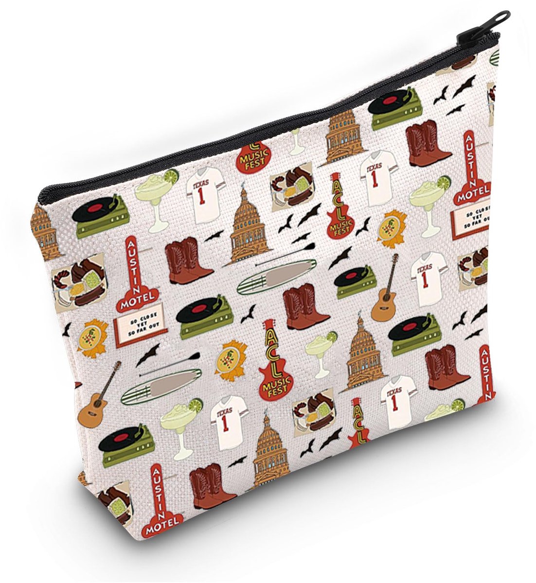 Austin Lover Gift Welcome to Austin Design Makeup Bag Austin Texas Holiday Cosmetic Bag Austin Souvenir Travel Bag, Welcome to Austin Bag