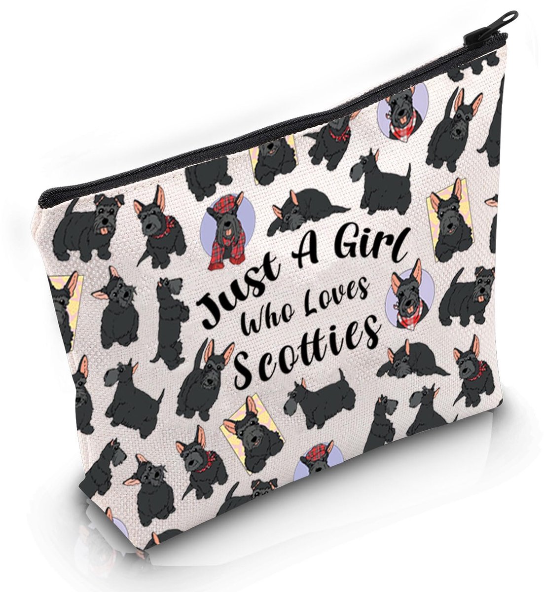 Schotse Terriër Lover Gift Who Loves Scotties Make-up Tas Schotse Terrier Moeder Cosmetische Tas Schotse Terrier Eigenaar Gift, Houdt van Scotties Bag