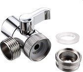 Inverseur de robinet - Vanne de dérivation pour robinet - Raccord 1/2" - M22 x M24 - Vanne de dérivation de Douche - Vanne de dérivation 3 voies - Adaptateur de douche - Inverseur de douche - pour baignoire et Douche, lavabo - alliage de zinc