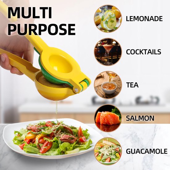 Citruspers - 2-in-1 handmatige citroenpers - Citroenpers - Sinaasappel juicer - Handmatig - Handmatige sapcentrifuge - Limoenpers - Keukenbargereedschap - Handmatige Fruitpers - Lemon squeezer — afbeelding 4