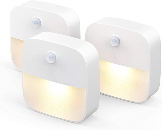Nachtlampje met Bewegingssensor - Nachtlampje - 3 Stuks - LED Kastverlichting en Trapverlichting met Sensor - Bewegingssensor - bewegingssensor lamp binnen - nachtlampje kinderen - Draadloos op Batterij