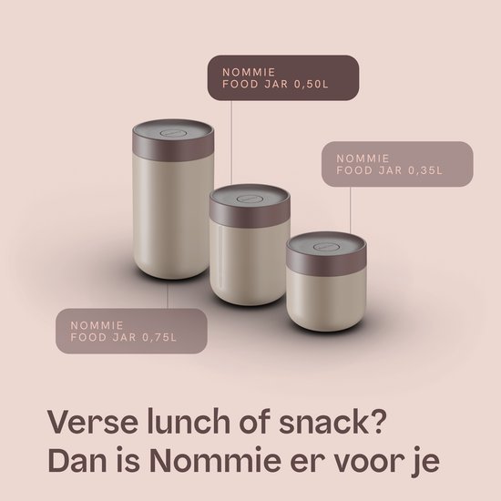 BergHOFF Home Nommie – Boîte à lunch Thermos 0 l – Boîte Thermos étanche – Garde au chaud ou au froid pendant 6 heures – Isolation double paroi – Récipient alimentaire étanche – Acier inoxydable – Lavable au lave-vaisselle – Beige