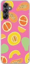 Telefoonhoesje Geschikt voor Samsung Galaxy A14 5G hoesje - Fruit - Patronen - Roze - Siliconen Telefoonhoesje Telefoonhoesje