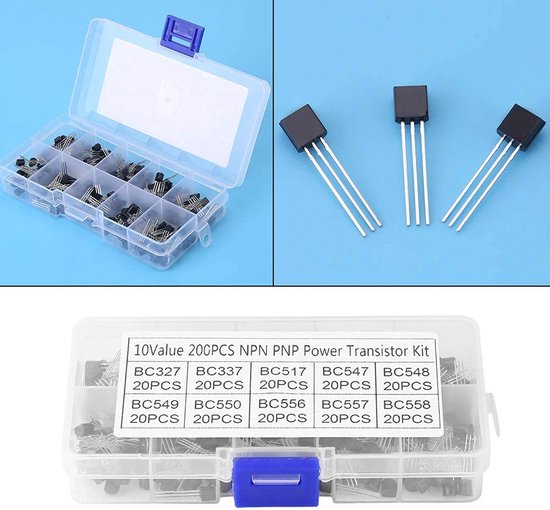 Various Germanium Transistor Three Pin 200pcs 10 Values NPN PNP TO-92 BC327-BC558 Assortment Power Transistor Assortment DIY Kit for Tester Kit for Radio van BOJACK — afbeelding 2
