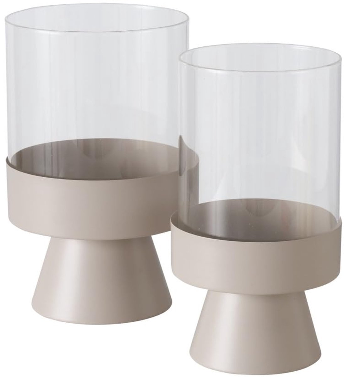 Boltze Lantaarn Pallas (Kroonluchter van gepoedercoat ijzer en helder glas, beige, rond, 2