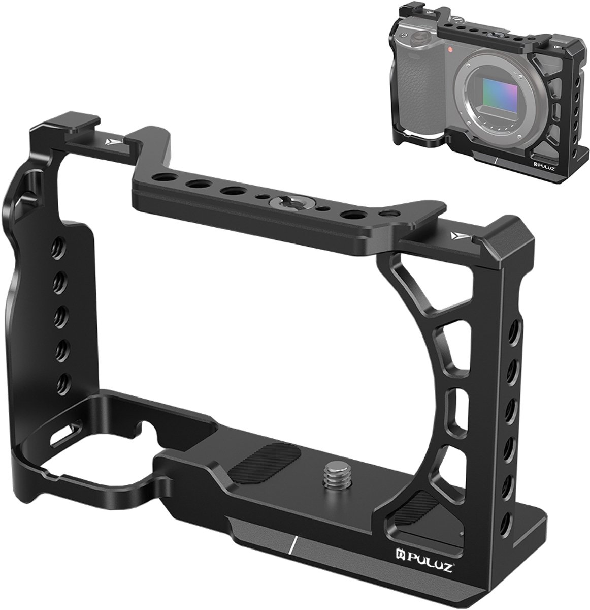 Voor Sony A6500 / A6400 / A6300 / A6000 PULUZ Metalen Camera Cage Uitbreidingsbevestiging Stabilisator Rig