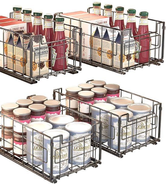 Recitem Telescopische lade, uittrekbare lade, uittrekbare lade om te plakken, keukenorganizer, keukenkast, geen boren en spijkers nodig voor keuken, eetkamer (groot wit