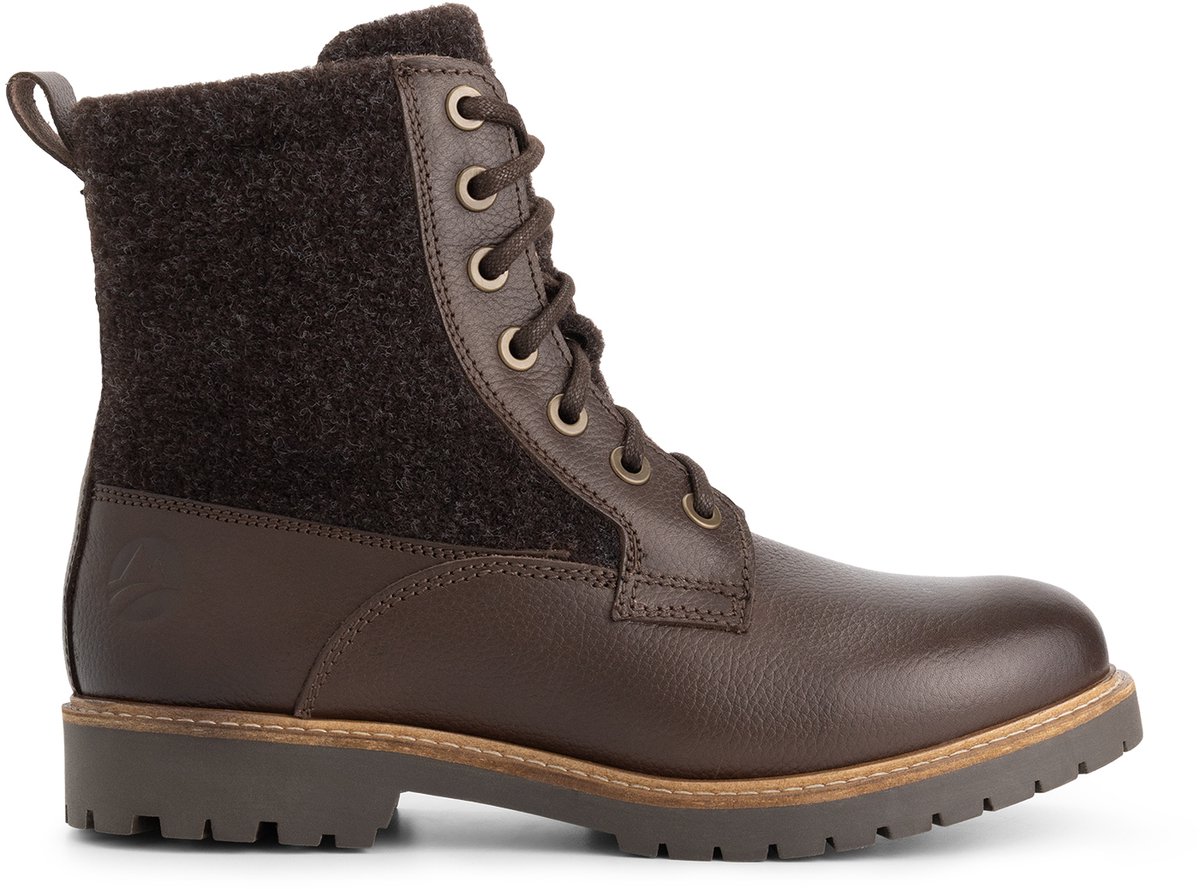 Travelin' Folge Dames - Veterboots - Wol/Vilt - Donkerbruin