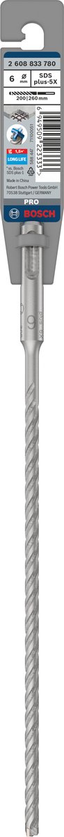 Bosch PRO SDS plus-5X hamerboor, 6 x 200 x 260 mm