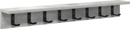 vidaXL - Wandgemonteerde - kapstok - Beton - Grijs - 80 - x - 10,5 - x - 10,5 - cm