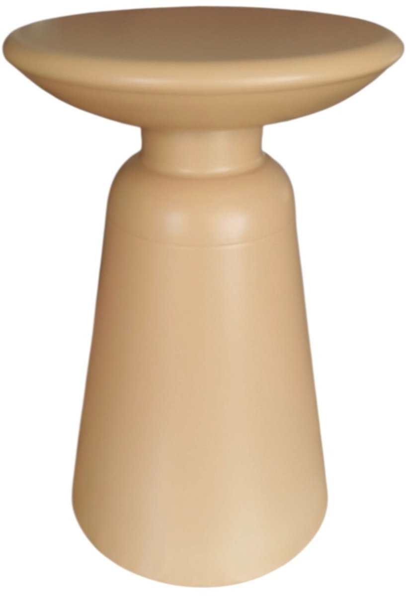 Mica Decorations Bijzettafel creme-koffie kleur H46 x D30cm creme -koffie