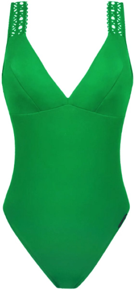 Lise Charmel, badpak, ajourage, groen, 40D