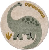 REBEL ROADS TAPIJT Dino World 29 Dinosaurussen Antislip Voor Kinderen Grijs Groen