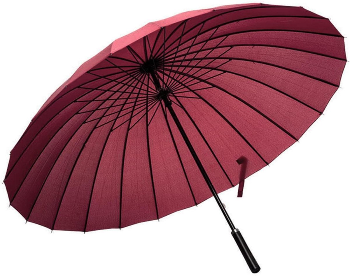 ByShane - Grote stormvaste paraplu met 24 ribben, XXL formaat, modieus design, lange handgreep, UV-bescherming, winddicht en waterdicht voor reizen en golfen