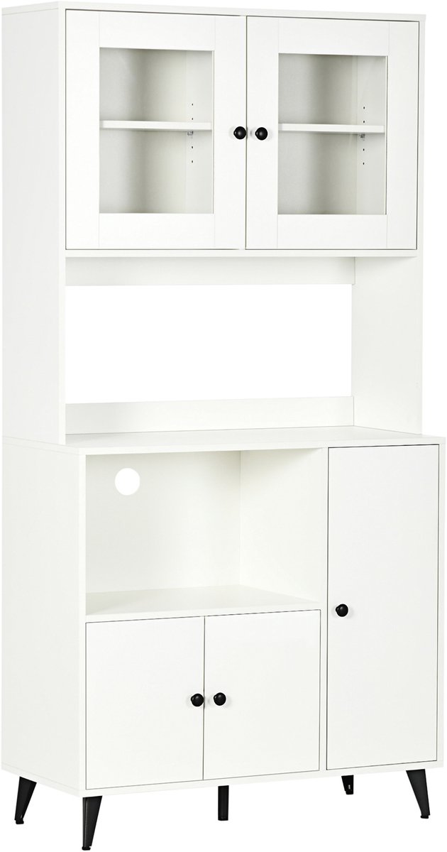 HOMCOM-Buffet met buffetkast - Spaanplaat - 90x40x180cm - Wit