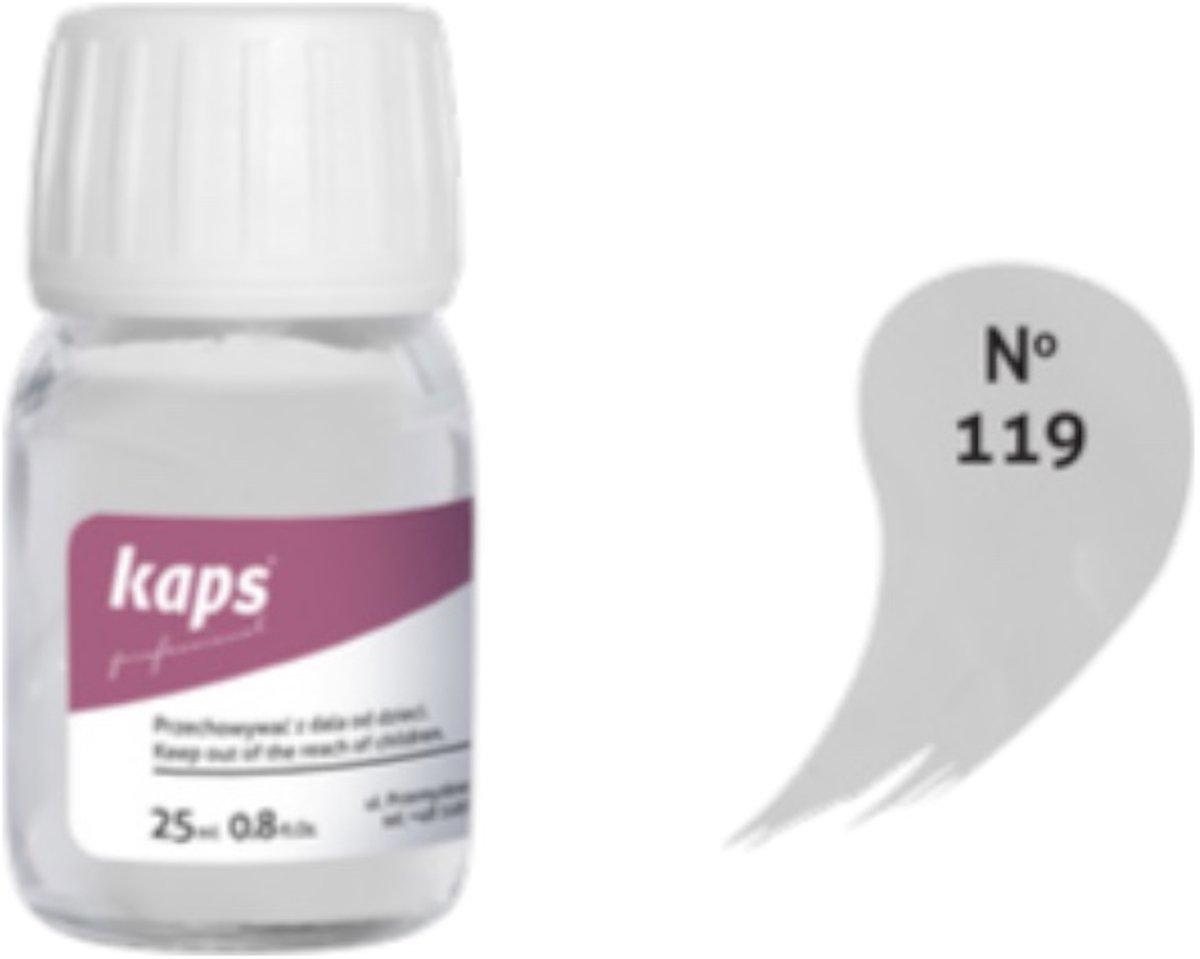 Kaps super color leer & kunstleer verf inc.cleaner - (119) Bleek Grijs - 25ml
