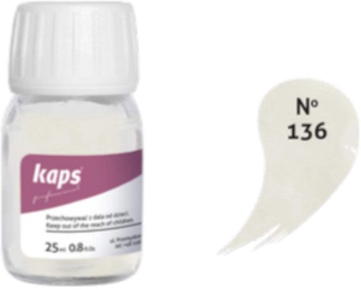 Kaps super color leer & kunstleer verf inc.cleaner - (136) Ivoor - 25ml