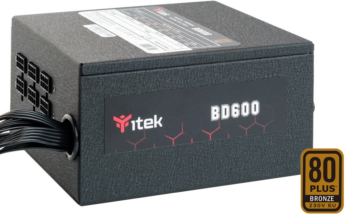 itek BD600 power supply unit 600 W 24-pin ATX ATX Zwart