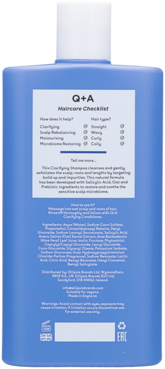 Q+A Clarifying Shampoo - 6 x 250 ml - Voordeelverpakking